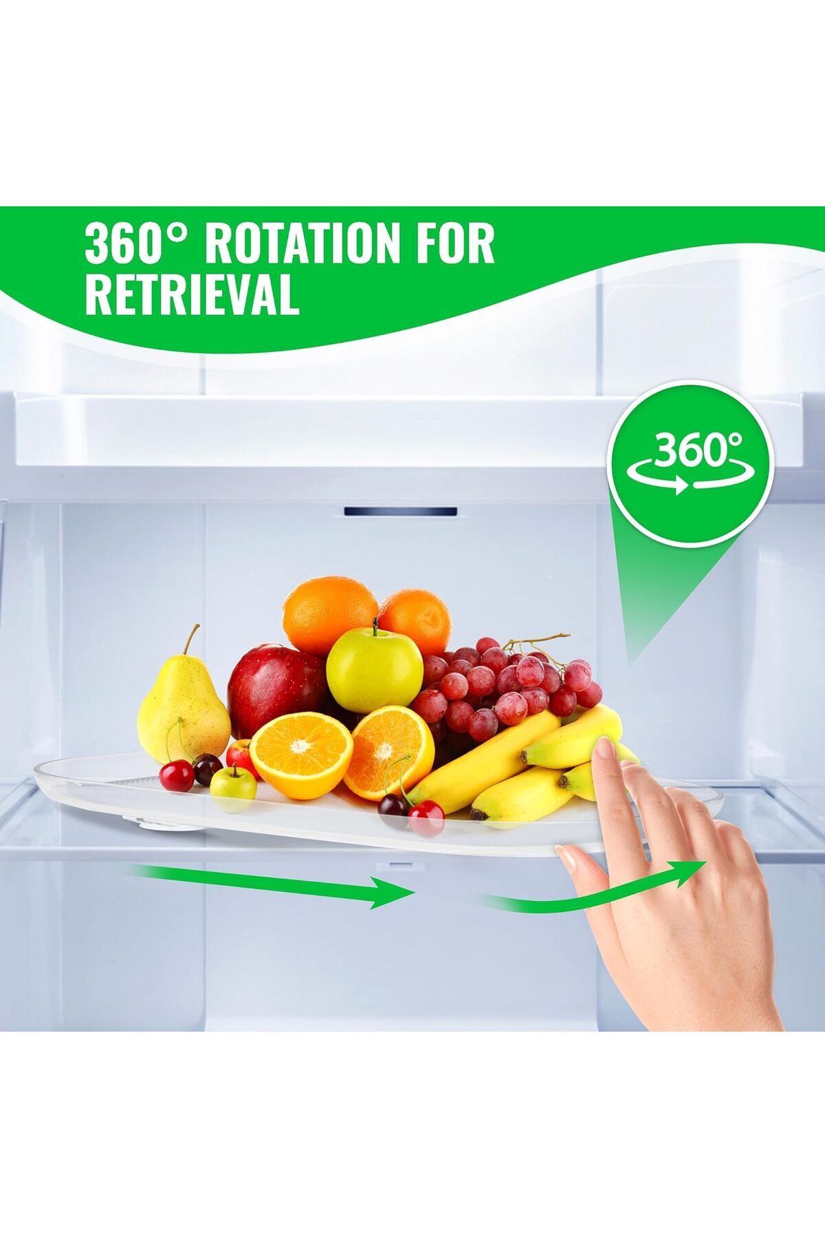 Generic-TRASSLE Lazy Susan Turntable Organizer for Fridge, Refrigerator, Rectangle Lazy Susan Spice Rack fo 6