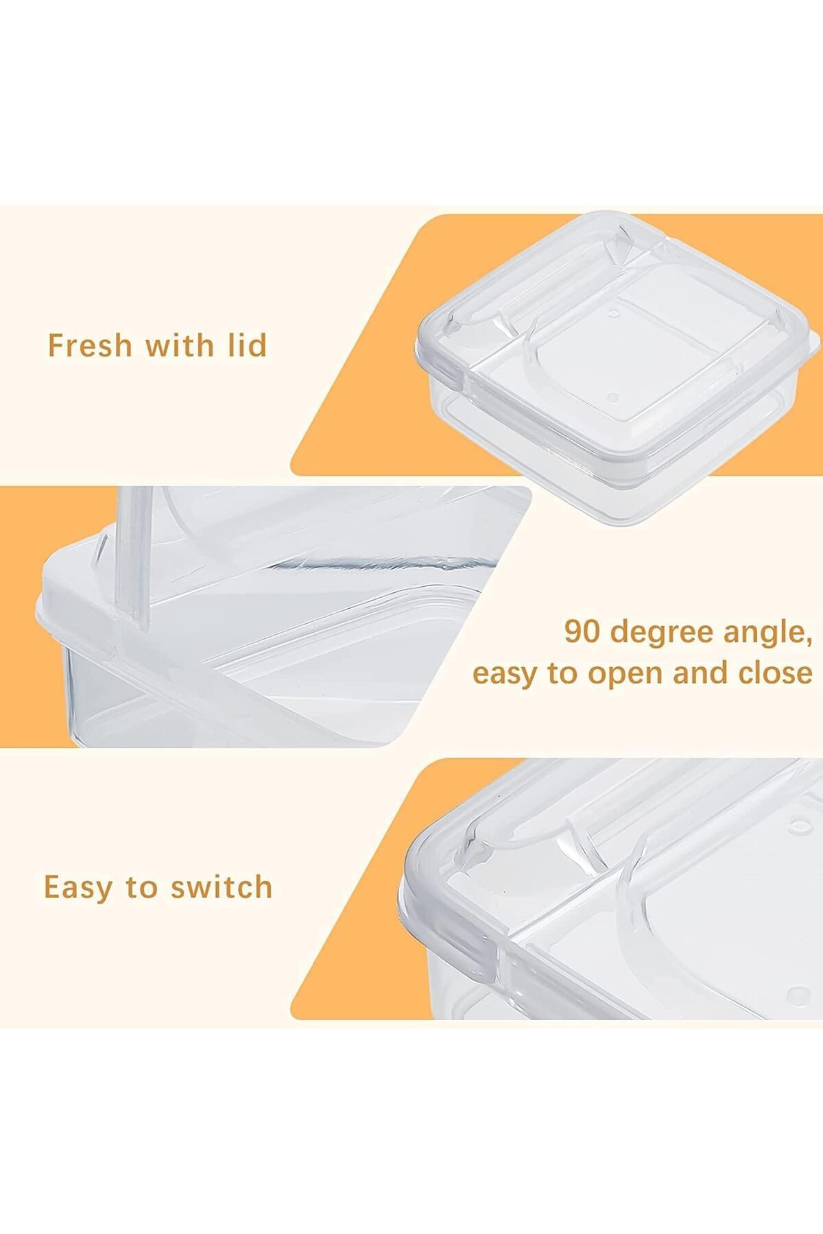Generic-Khazna Mini Cheese Storage Containers, Food Container for Fridge Sliced Storage with Lids Refrigera 6