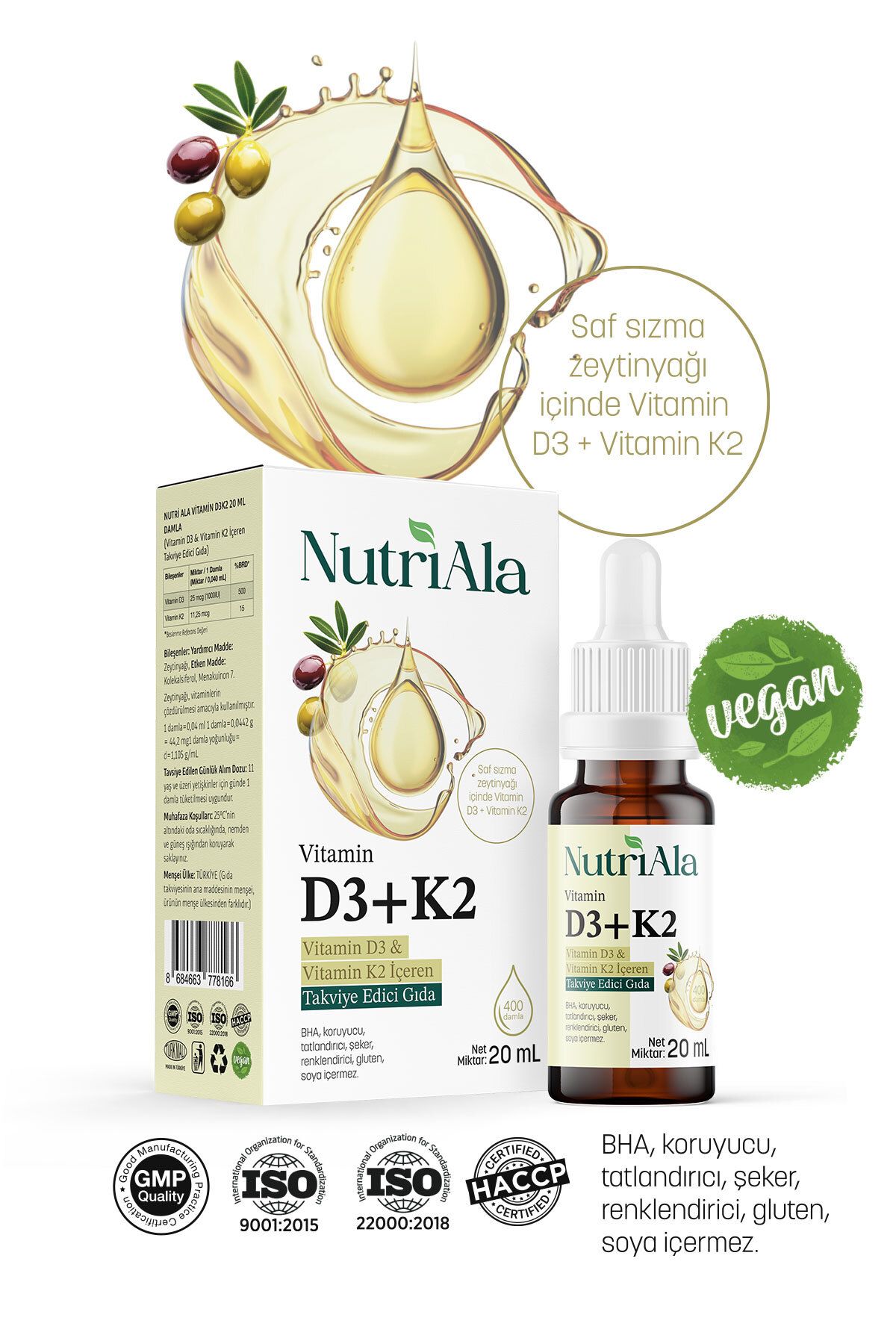 NutriAla Vitamin D3 K2 20 ML