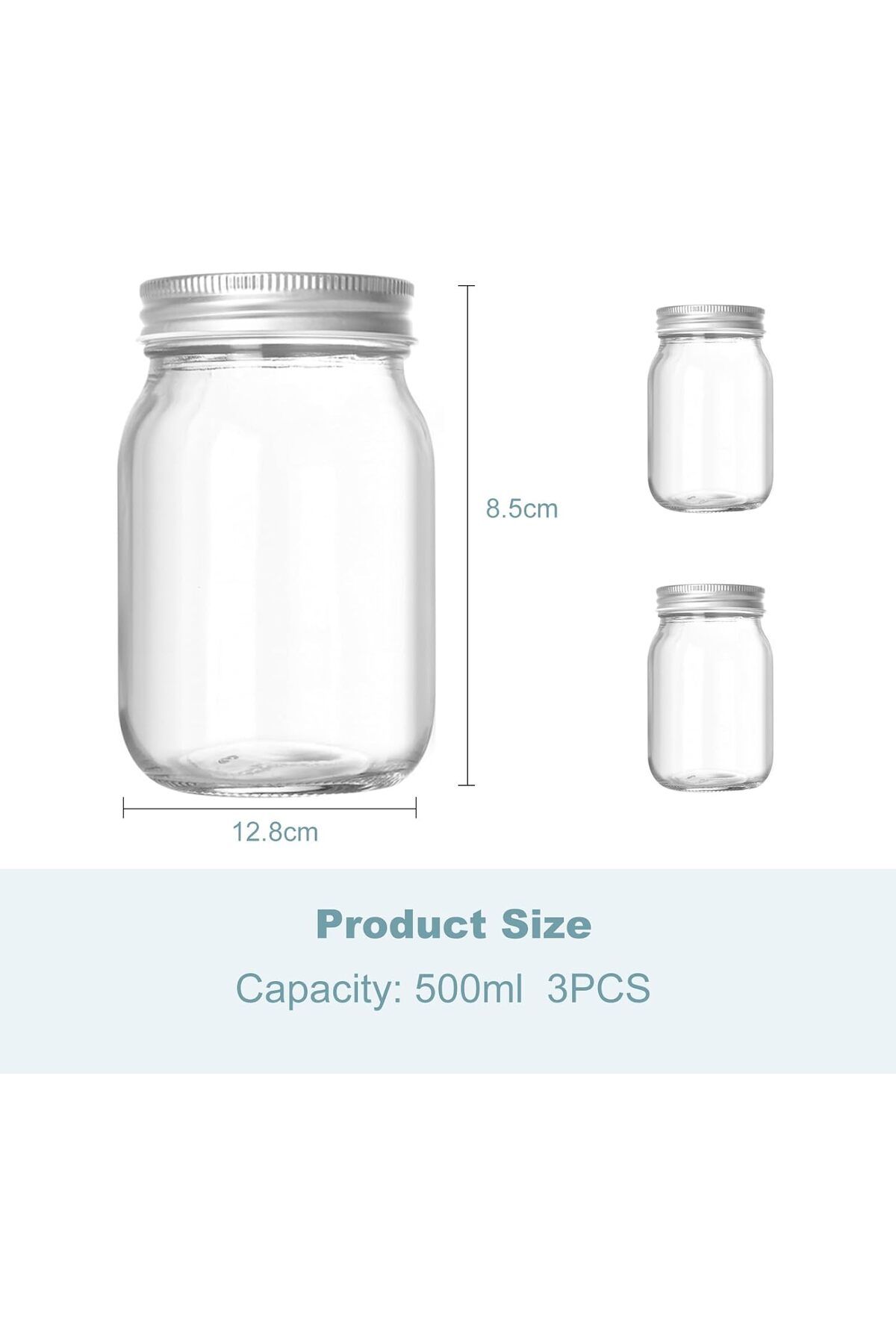 Generic-Mason Jars 16oz - 4 Pack, Regular Mouth Mason Jar with Lids and Seal Bands, Glass Canning Jar for S 2
