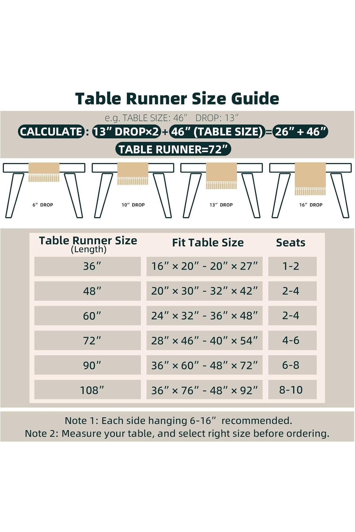 Generic-FEXIA Boho Table Runner for Summer Home Decor with Tassels 72 Inches Long Farmhouse Rustic Table Ru 3