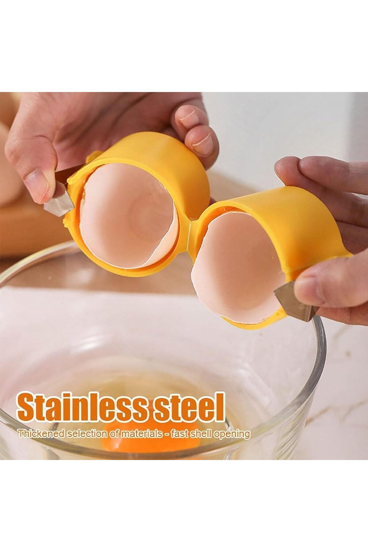 COOYA-3PCS Egg Shell Opener, portable, easy to clean, suitable for eggs of various sizes 4