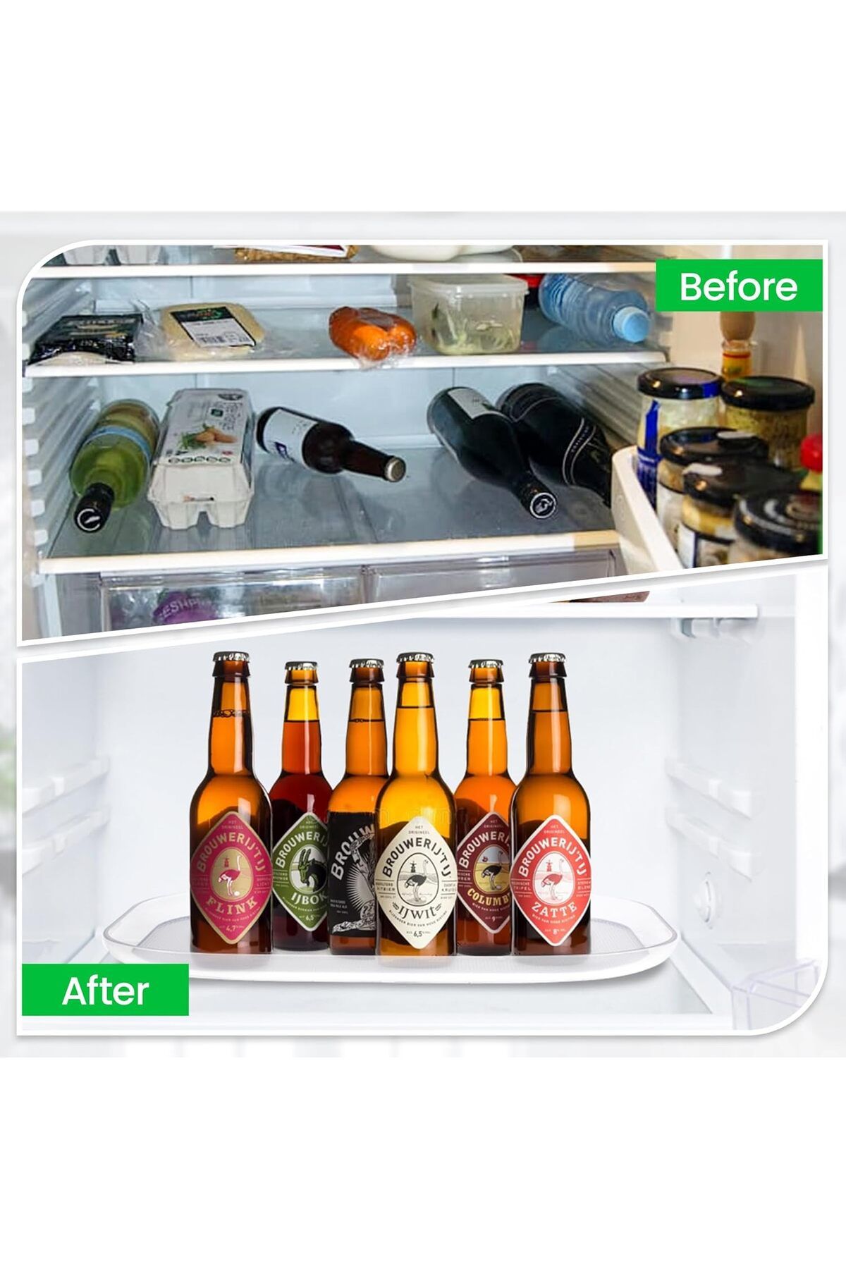 Generic-TRASSLE Lazy Susan Turntable Organizer for Fridge, Refrigerator, Rectangle Lazy Susan Spice Rack fo 7