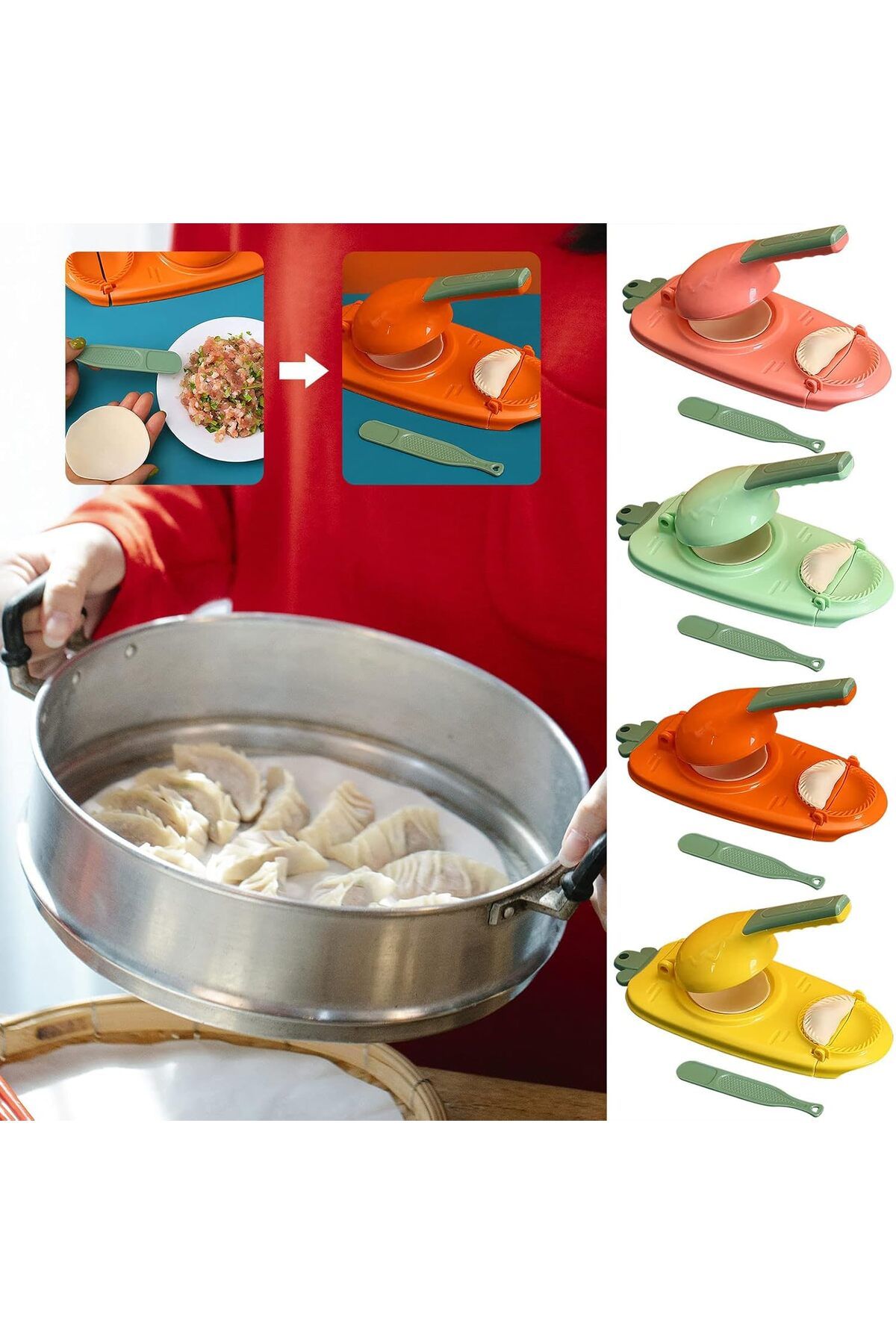 Generic-2 In 1 Dumpling Maker, Dumpling Press, Dumpling Maker Machine, Multifunction Dumpling Mold Set, Bak 2