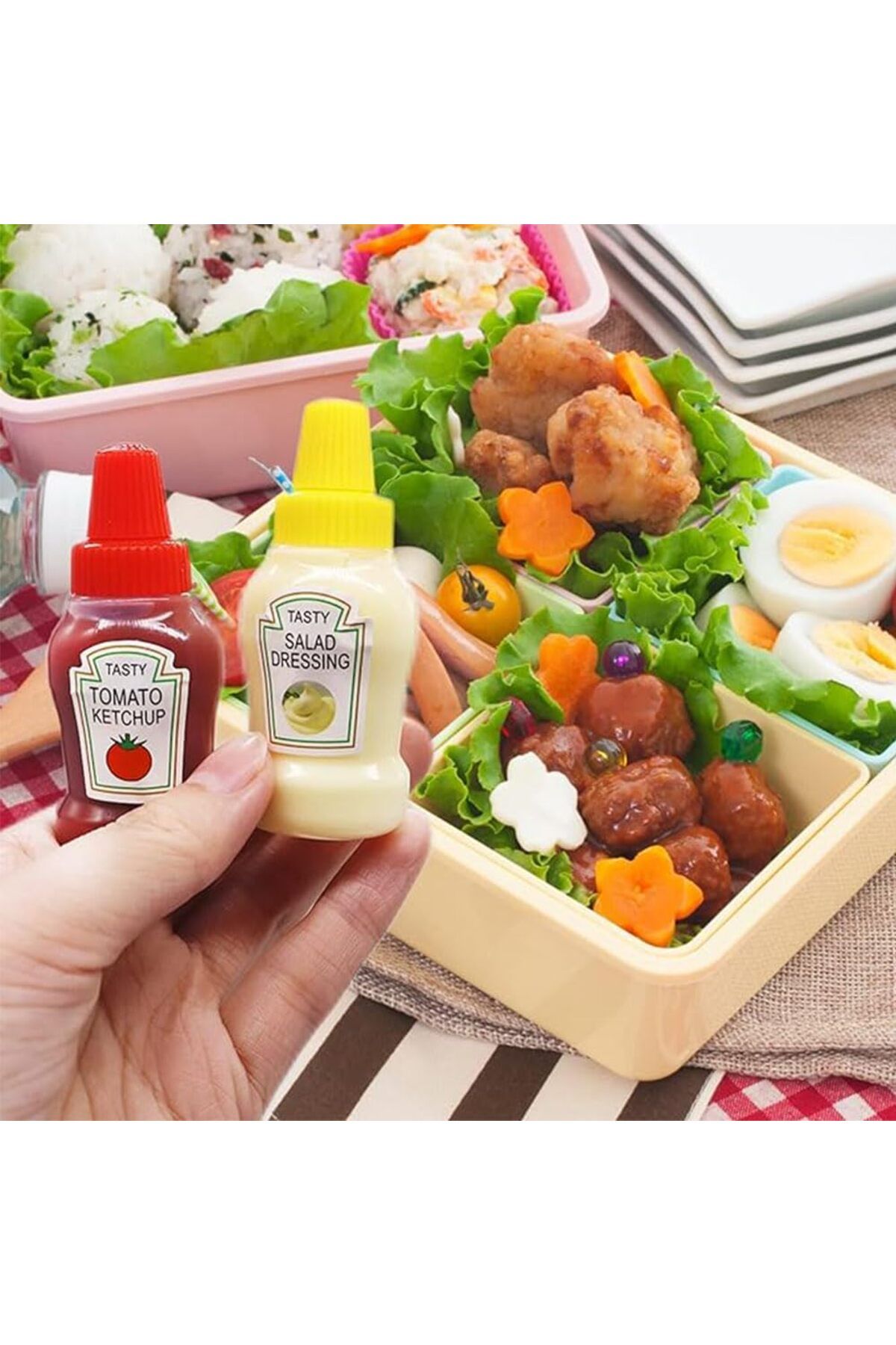Generic-8 Pcs Mini Condiment Squeeze Bottles,23ml Condiment Squeeze Bottle,Plastic Portable Containers Bott 6