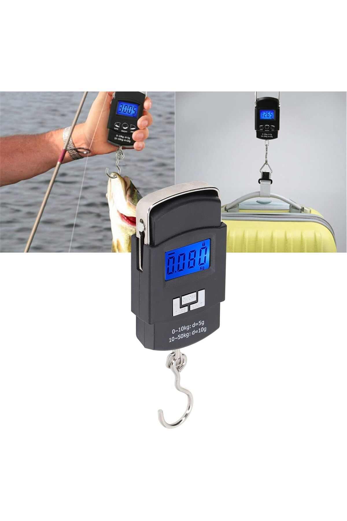 خطاف وزن Winsilt، ميزان أمتعة مزود ببطارية وقراءة تلقائية، 50 كجم، أمتعة إلكترونية رقمية