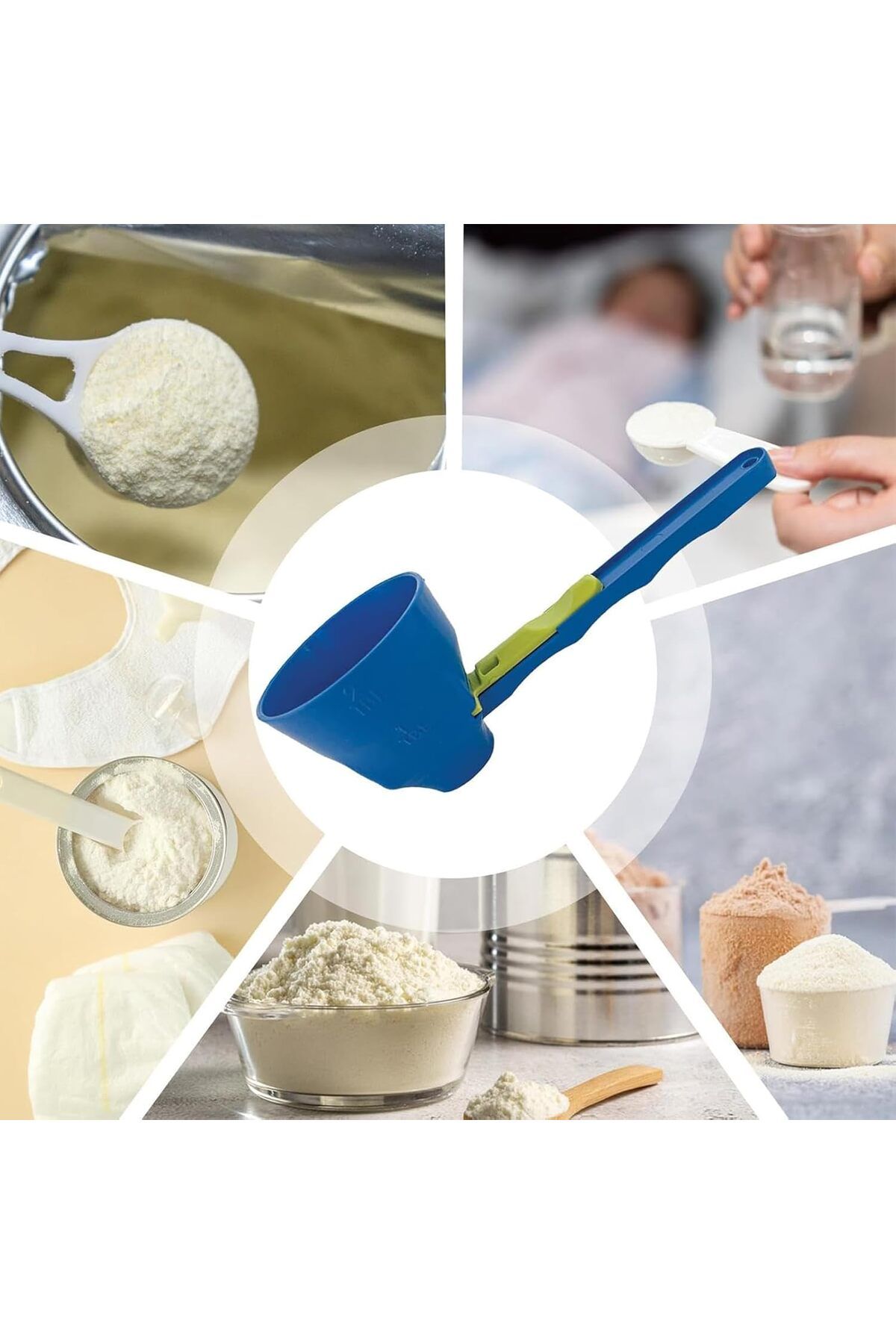 Generic-2pcs Protein Powder Sliding Spoons, 2 in 1 Measuring Slide Scoop with Scale Funnel for Protein Powd 7