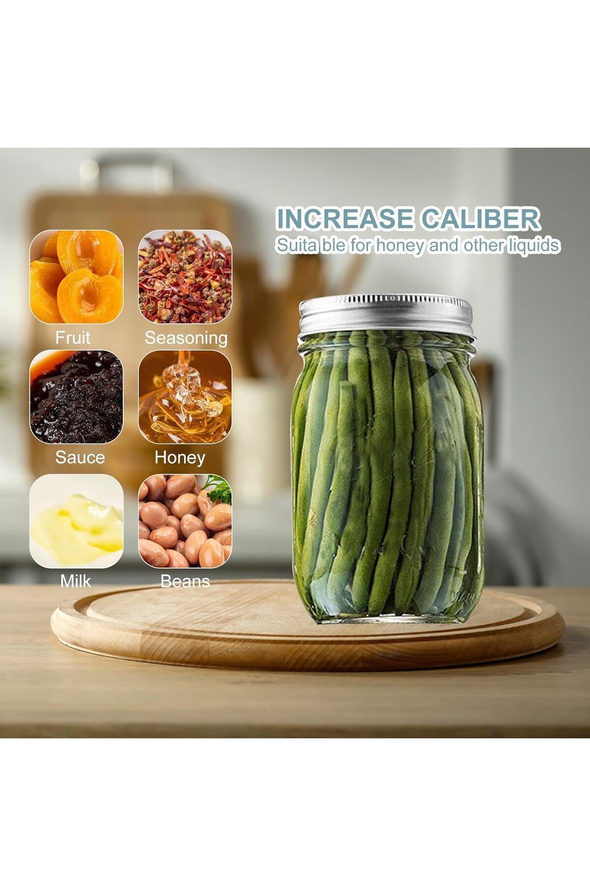 Generic-Mason Jars 16oz - 4 Pack, Regular Mouth Mason Jar with Lids and Seal Bands, Glass Canning Jar for S 3