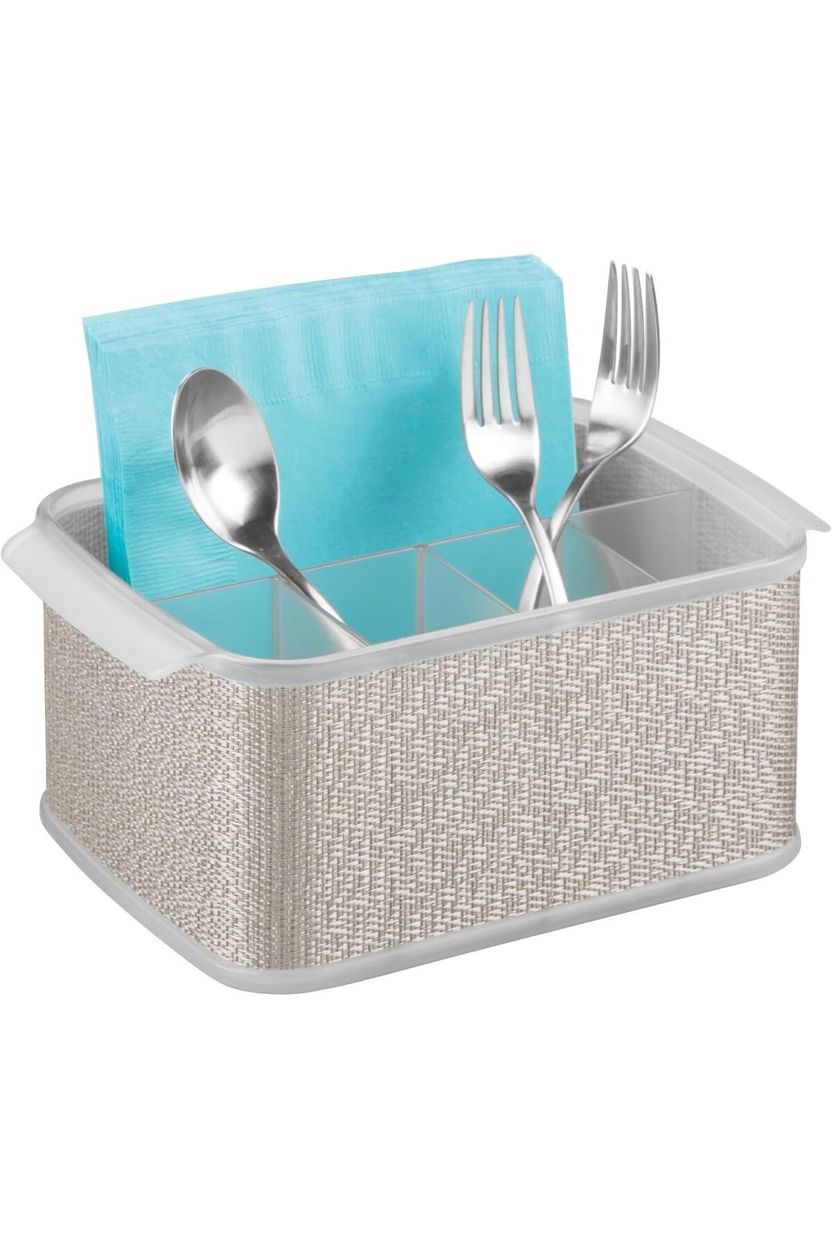 Generic-iDesign Twillo Plastic Silverware Caddy Organizer Flatware Caddy for Kitchen Countertop Storage, Di 1