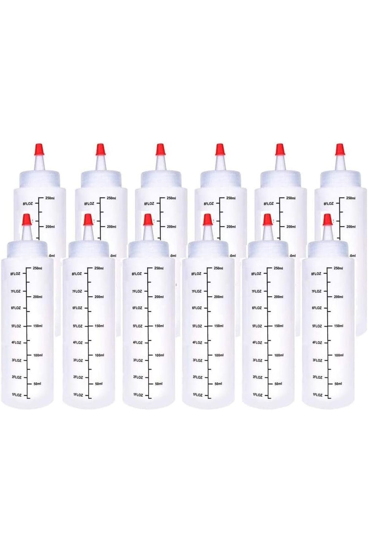 Generic-X spring Condiment Squeeze Bottles, Plastic Squeeze Bottles with Red Tip Cap, Sauce Squeeze Bottle 1