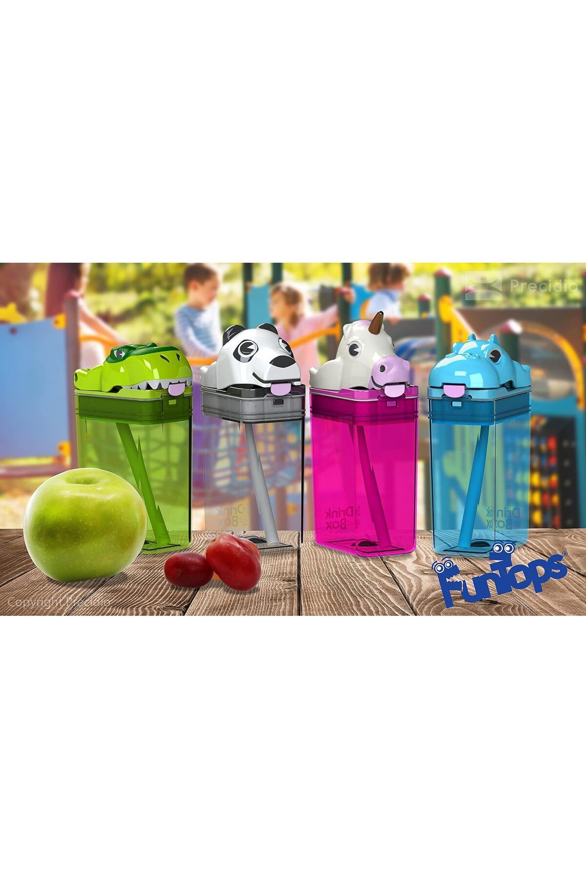 Generic-Precidio Drink in the Box FunTops Eco-Friendly Reusable Drink and Juice Box Container Design, 8oz ( 7