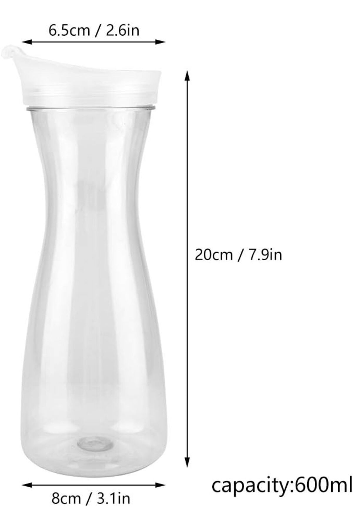 Generic-Bottles, Water Pitcher Acrylic Transparent Bottle Containers Jug with Lid for Bar Home Use (600ml) 2