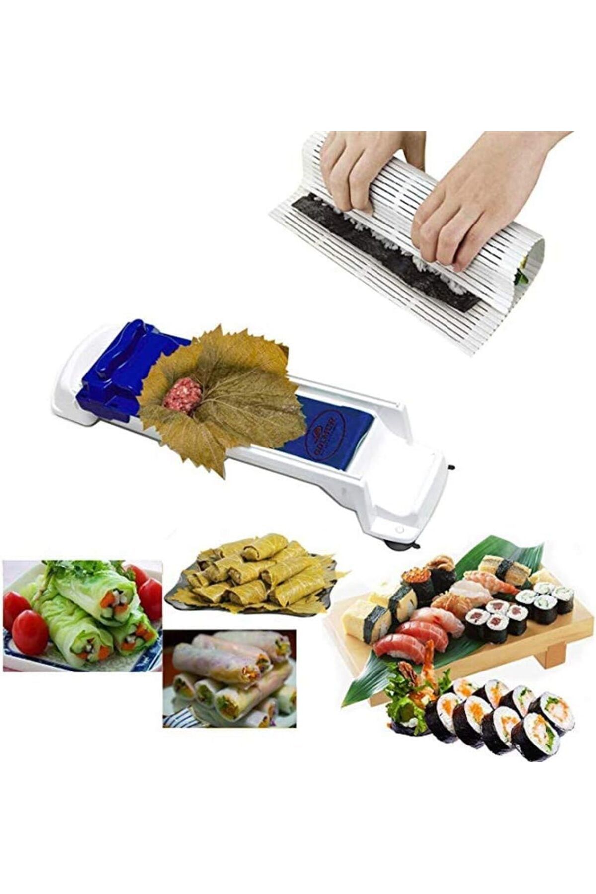 Generic-آلة لف ورق المحشي، جهاز احترافي للف ورق العنب، لفافة ورق العنب, أداة رائعة لحشو اللحوم والخضروات تس 6