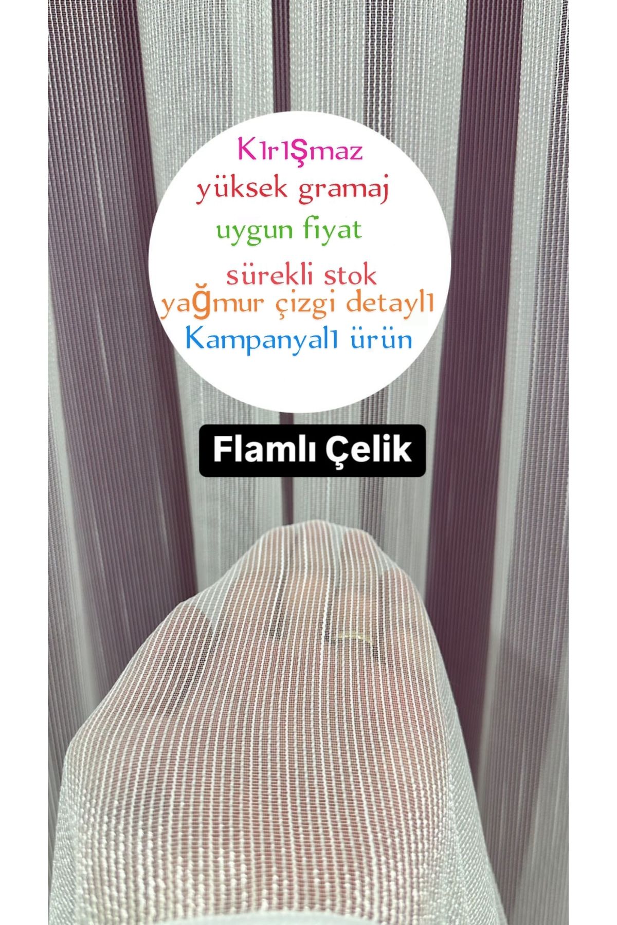 Store Flamlı Çelik tül perde En yeni trend perde ağır gramaj