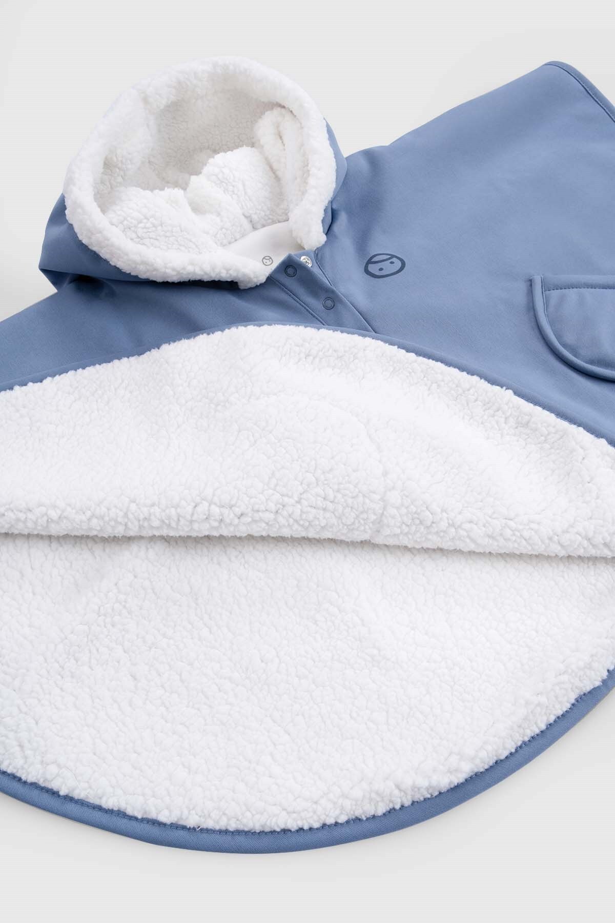 Little Gusto Sıvı Geçirmez Wellsoft Panço Mavi Yağmurluk fotoğrafı 7 (önizleme)