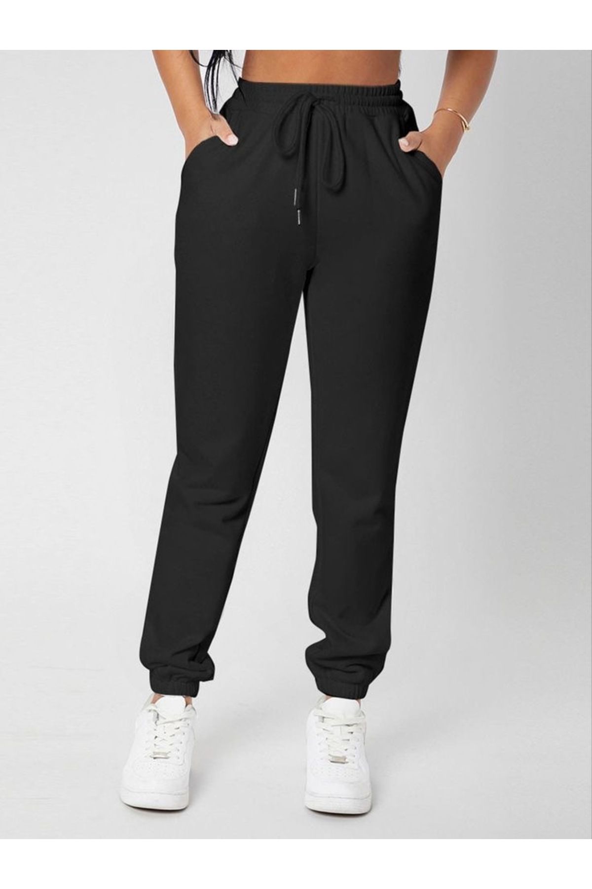 UYN SPORT Siyah Jogger Paça Eşofman Altı Pamuk Polyester