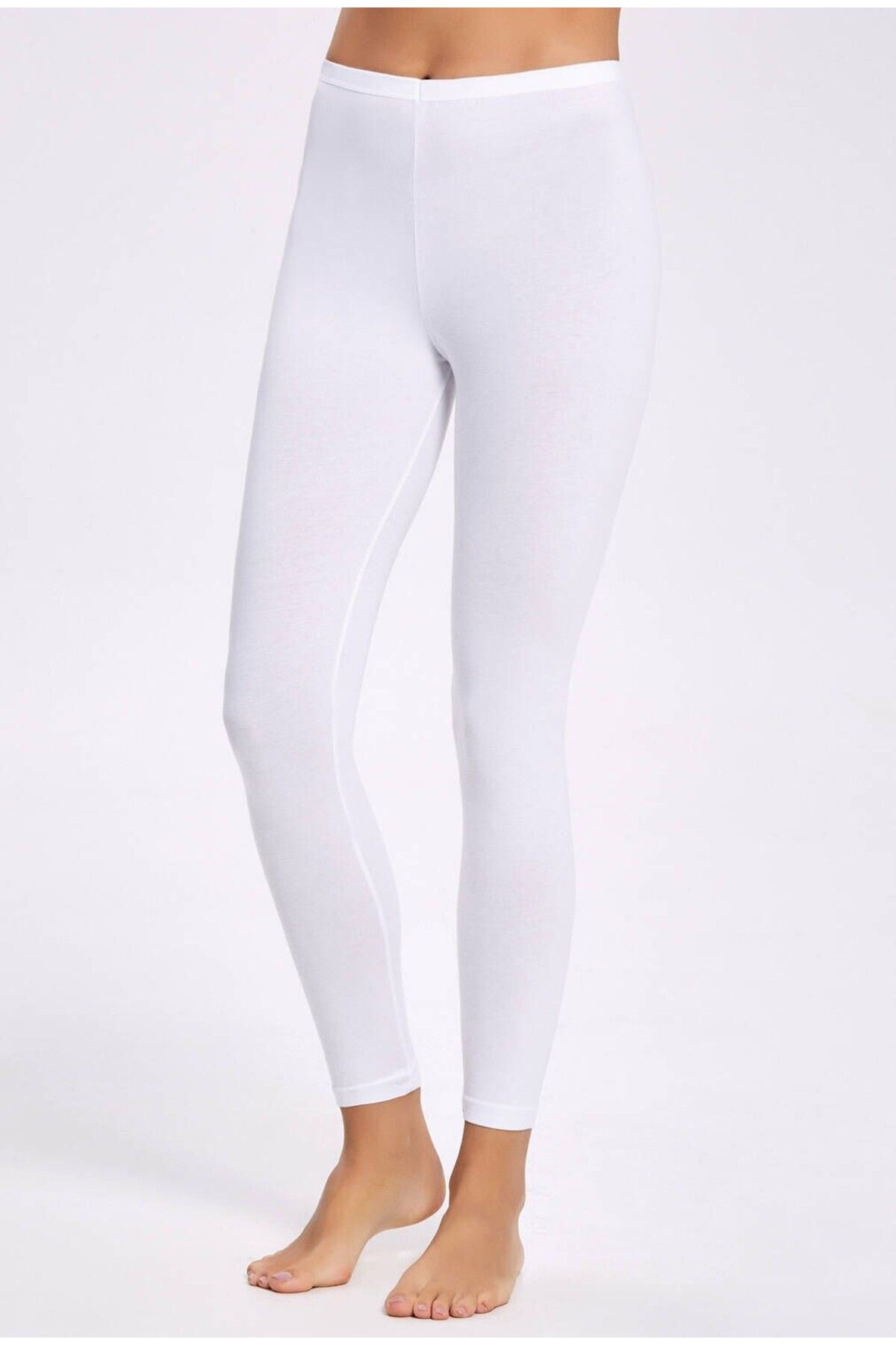 İLKE İÇ GİYİM Colanți De Damă Lungi Albi Din Lycra 10 Buc Femeie - XL