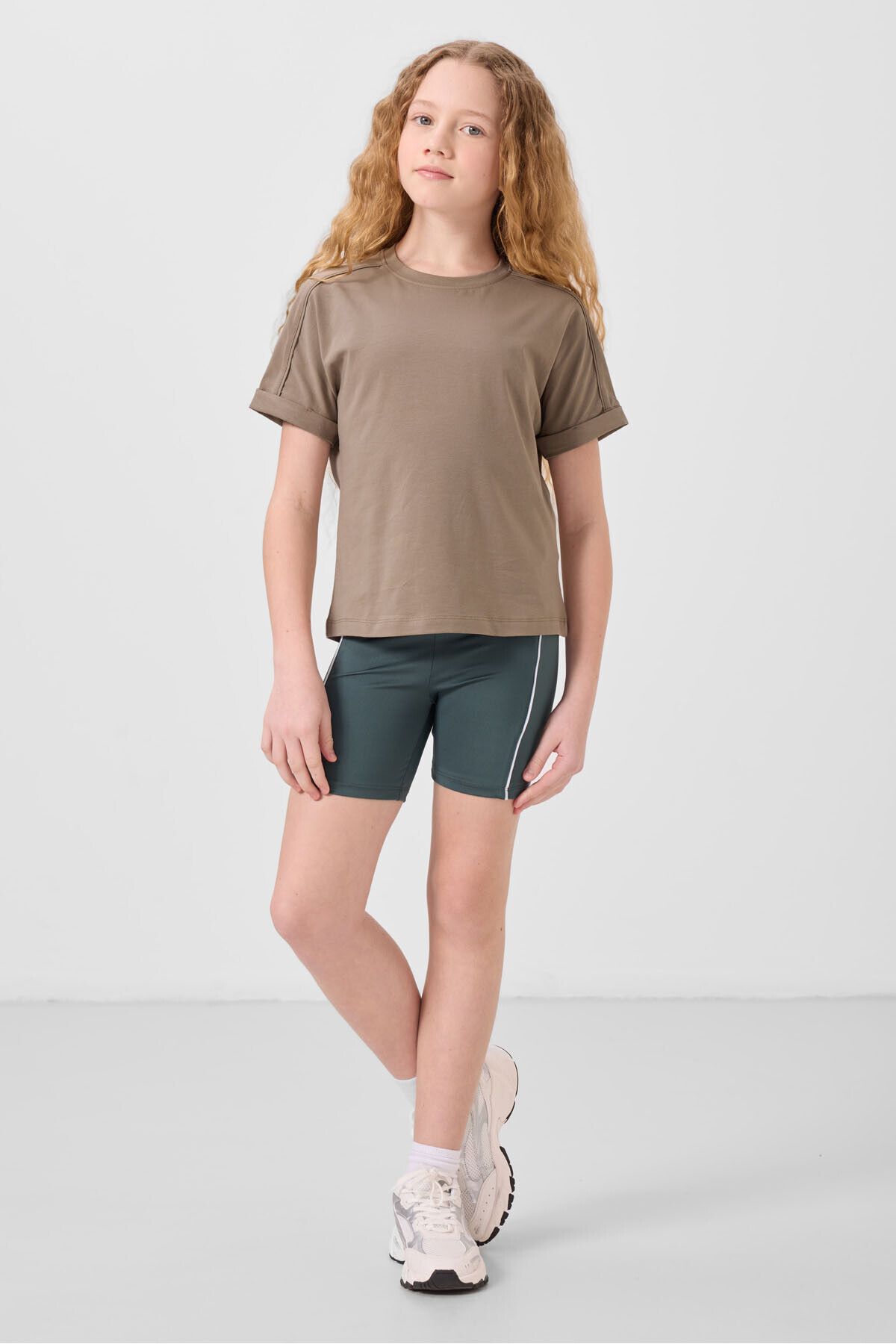 TOMMY LIFE Orman Yeşili Esnek Standart Fit Basic Performans Kız Çocuk Tayt - 75189
