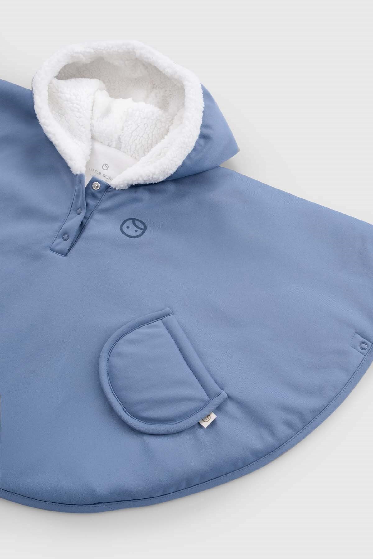 Little Gusto Sıvı Geçirmez Wellsoft Panço Mavi Yağmurluk fotoğrafı 3 (önizleme)