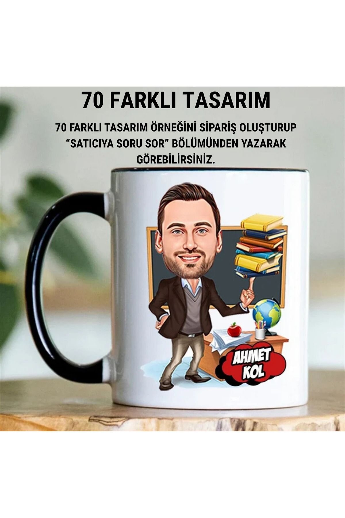 Spurvy Kişiye Özel Karikatür Kupa (Tasarım+Bardak Dahil)