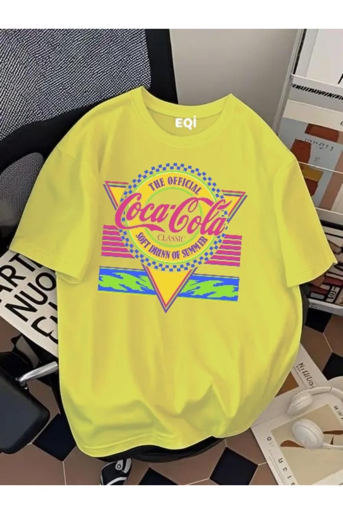 EQİ Coco-Cola Summer Baskılı Oversize T-Shirt