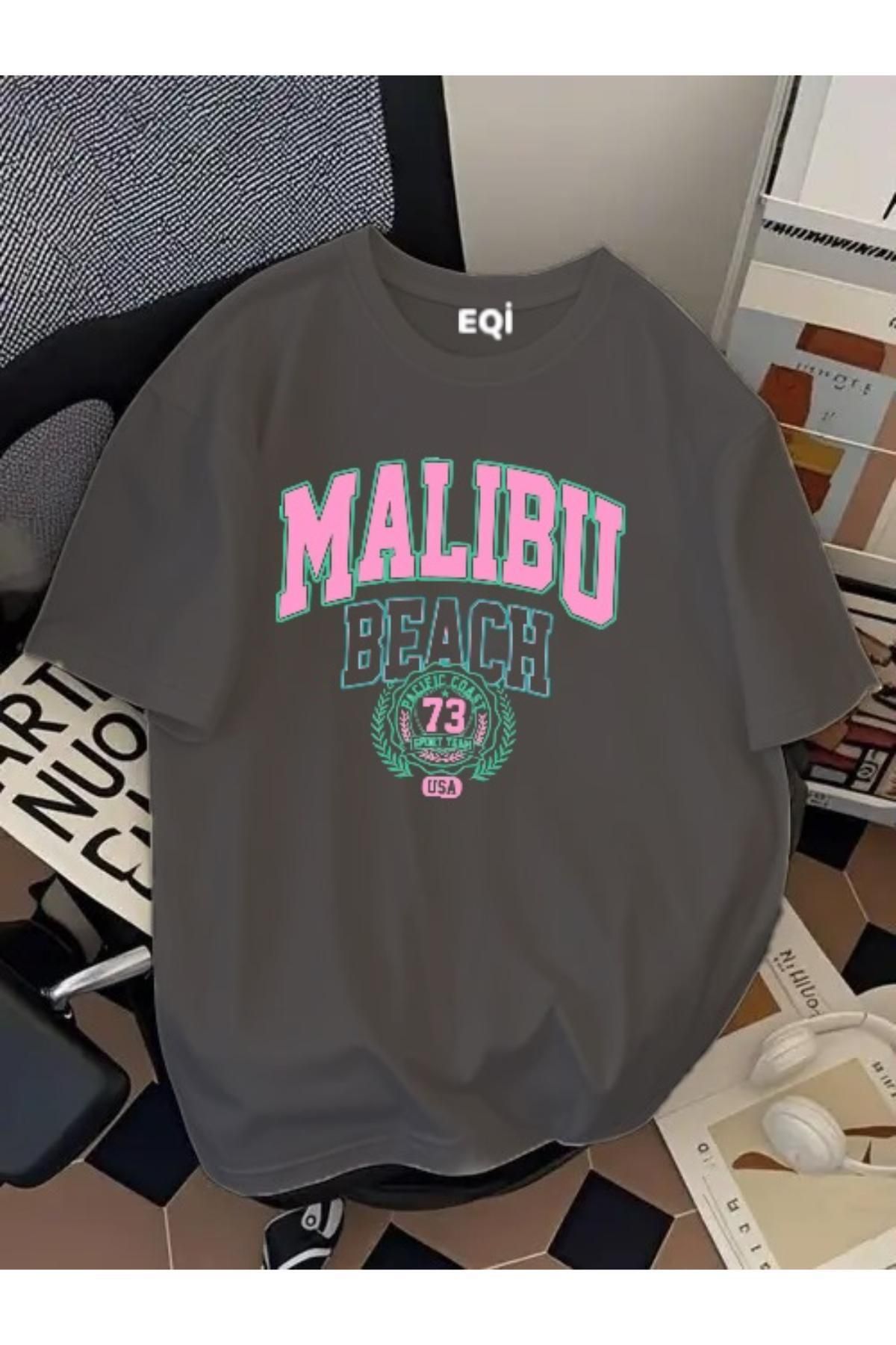 EQİ Malibu Beach Baskılı Oversize T-Shirt