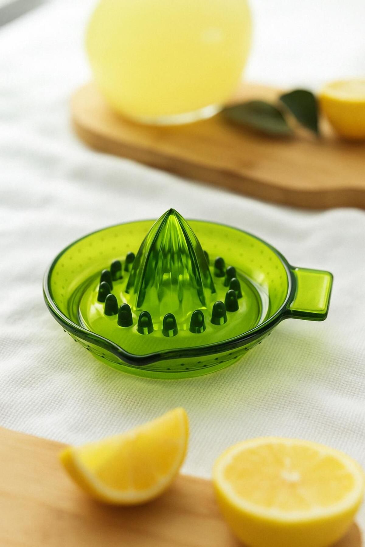 Mu Art Ahşap Akrilik Yeşil Limon Sıkacağı Pratik Limon Sıkacağı