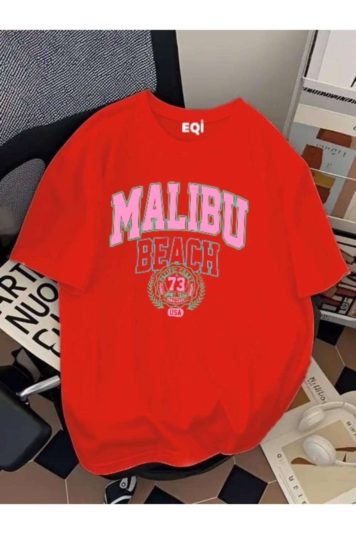 EQİ Malibu Beach Baskılı Oversize T-Shirt