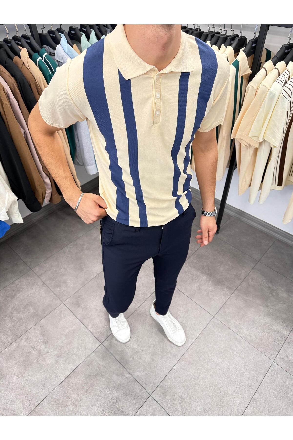 Butik Askı Detaylı Polo Yaka Triko Lacivert