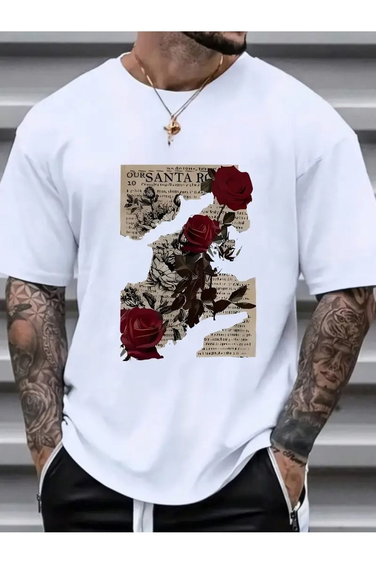 LAND MODA Erkek 180G 100% Pamuk Rahat T-Shirt, Büyük Beden