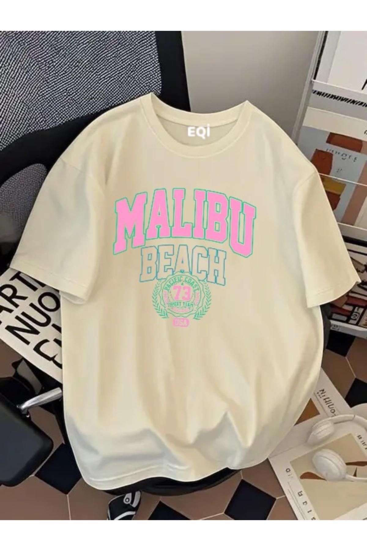 EQİ Malibu Beach Baskılı Oversize T-Shirt