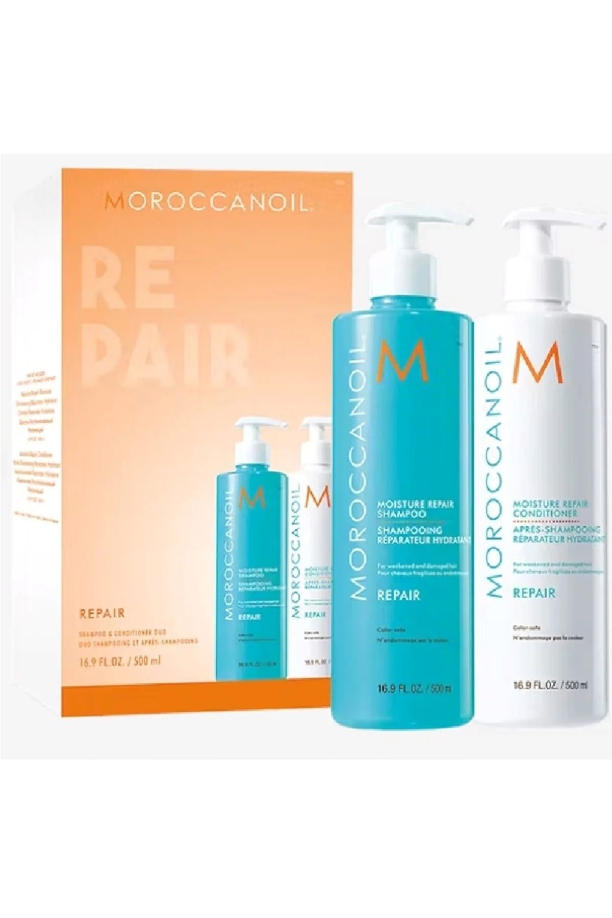 Moroccanoil Moisture Repair-Tüm Saç Tipleri İçin Onarım Şampuanı Ve Saç Kremi 500 ml *2