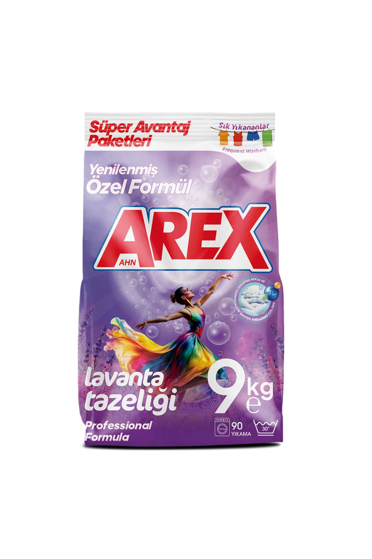 AREX MATİK TOZ DETERJAN LAVANTA FERAHLIĞI RENKLİLER İÇİN 9KG