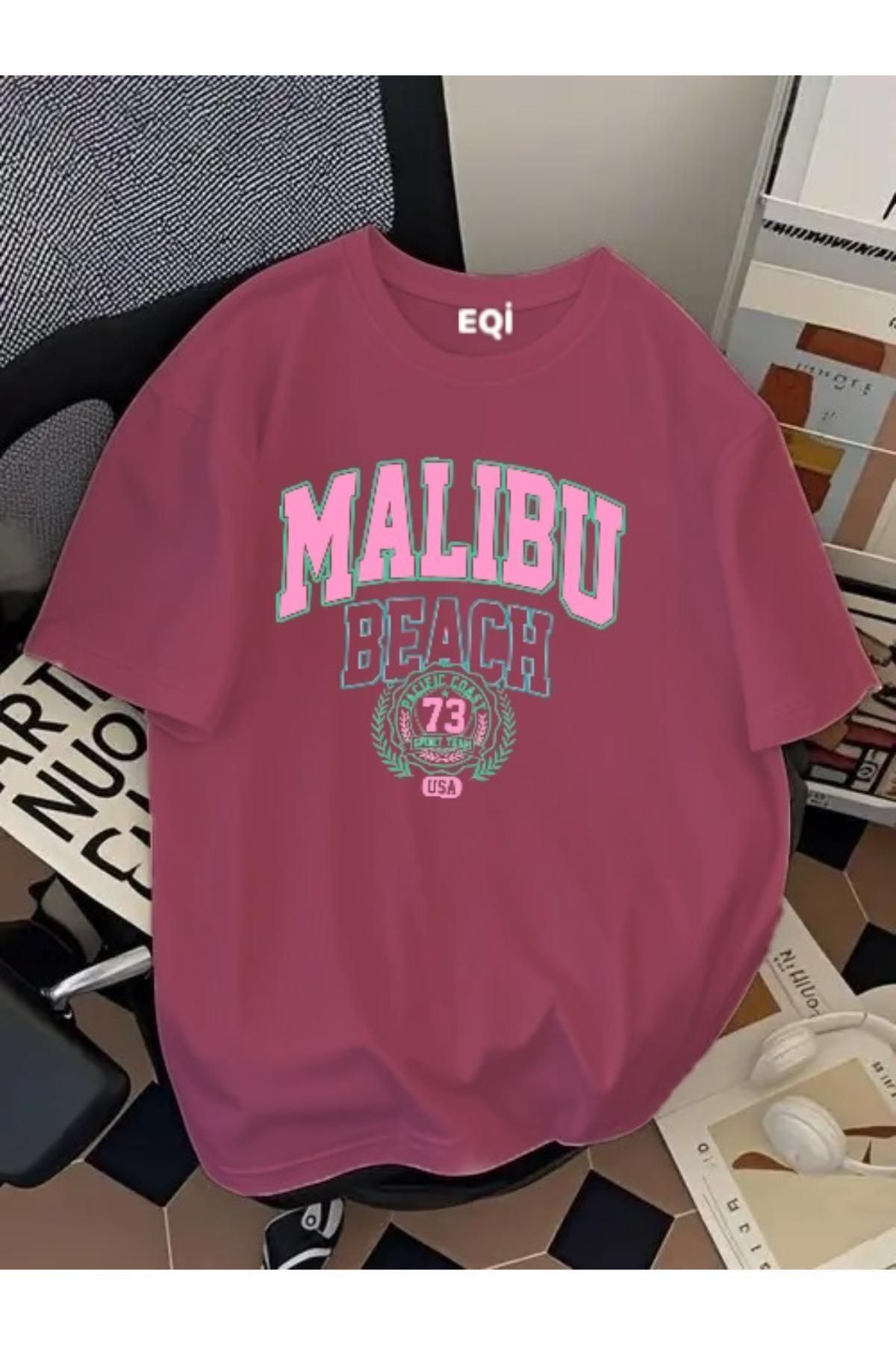 EQİ Malibu Beach Baskılı Oversize T-Shirt