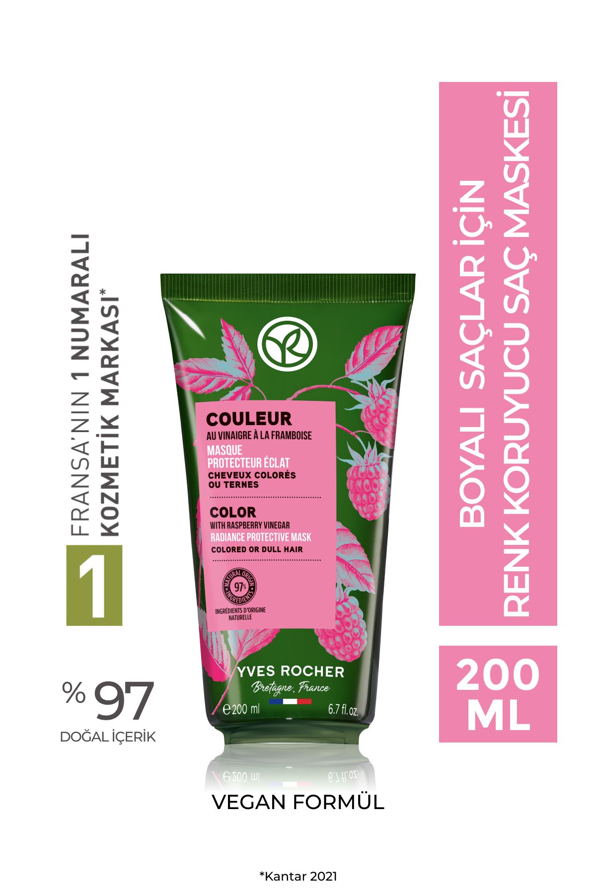 Renk Koruyucu Saç Maskesi - Boyalı Saçlar / Couleur - Vegan -200ml