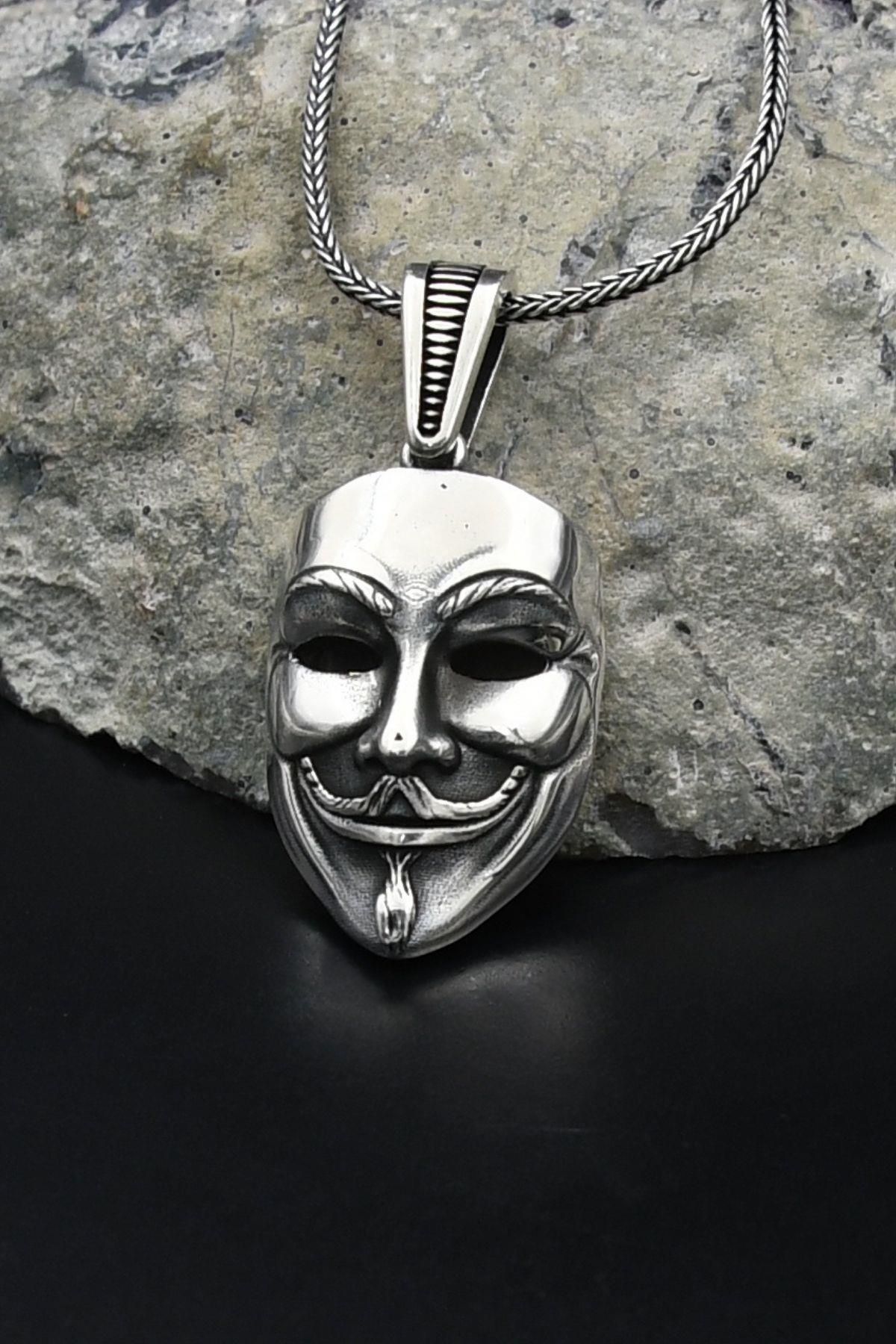 Prestige V For Vendetta Maske Kolye Zincir 925 Ayar Gümüş 901789
