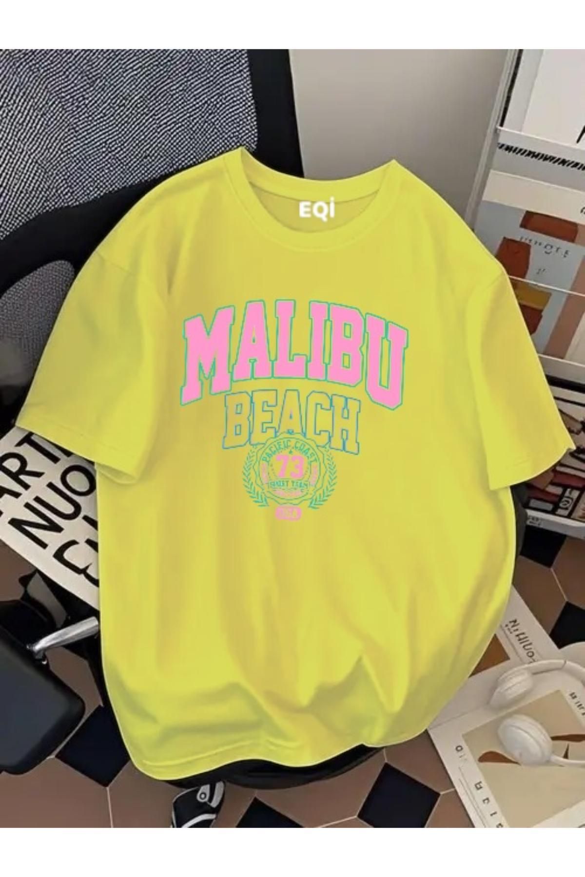 EQİ Malibu Beach Baskılı Oversize T-Shirt