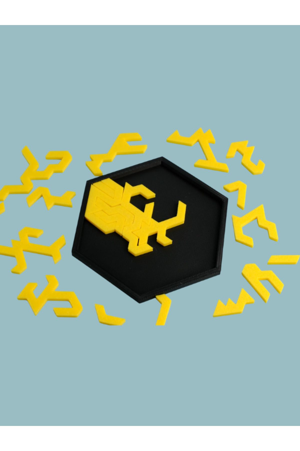 epoksi Altıgen Geometrik Tepsi Bulmacası - Puzzle - Zor Puzzle