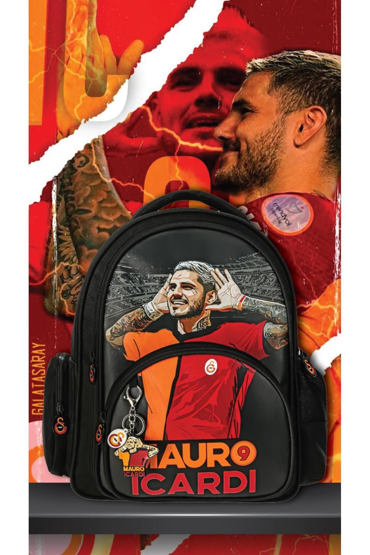 Galatasaray Lisanslı Mauro Icardı 3'lü (Çanta-Beslenme-Kalemlik) Okul Çanta Seti