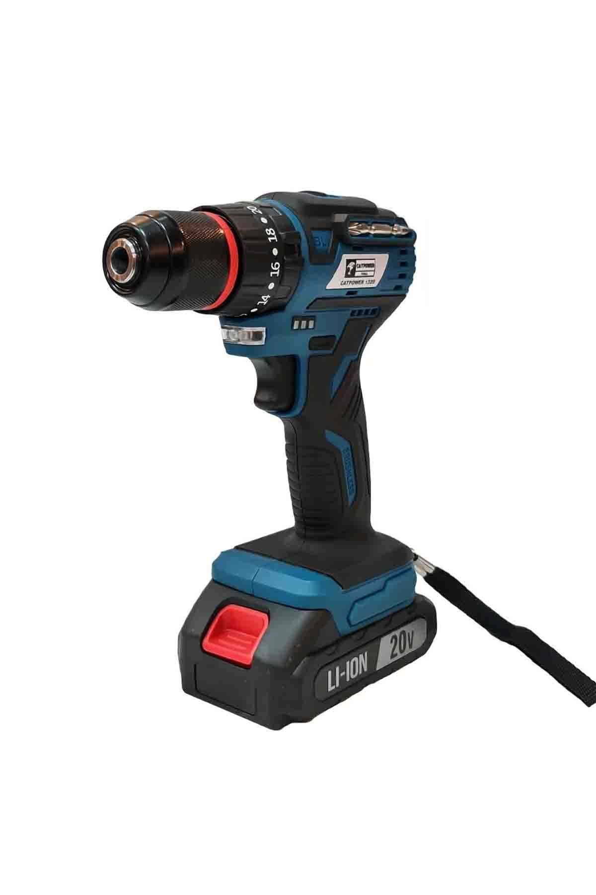 CATPOWER EL ALETLERİ CATPOWER KÖMÜRSÜZ DARBELİ AKÜLÜ VİDALAMA 10 MM 20V Lİ-İON 2.0 Ah