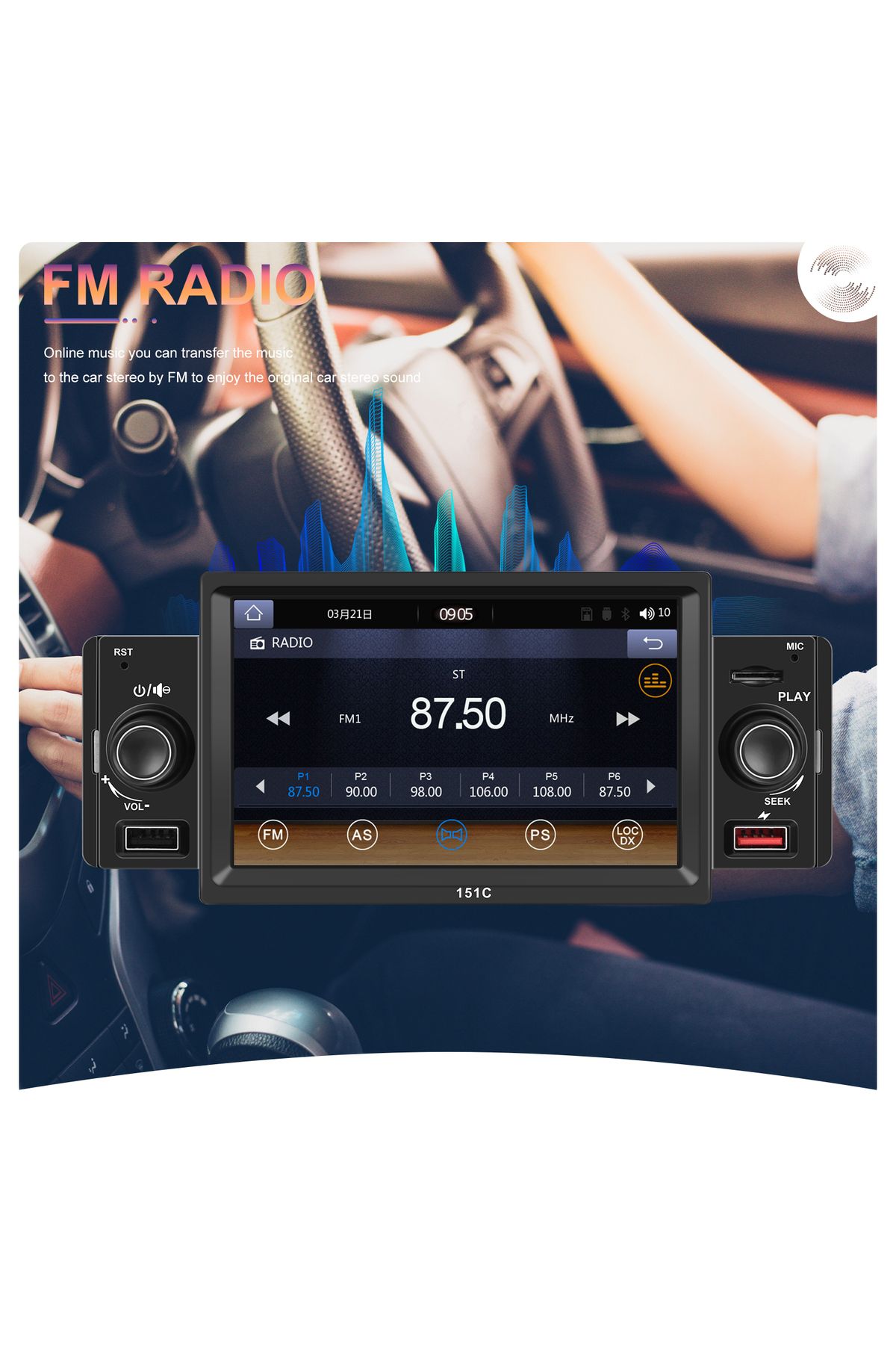 ECARTECH-MP5 Player Auto 1DIN Universal, CarPlay and Android Auto, 5 Inch screen - ECARTECH 5
