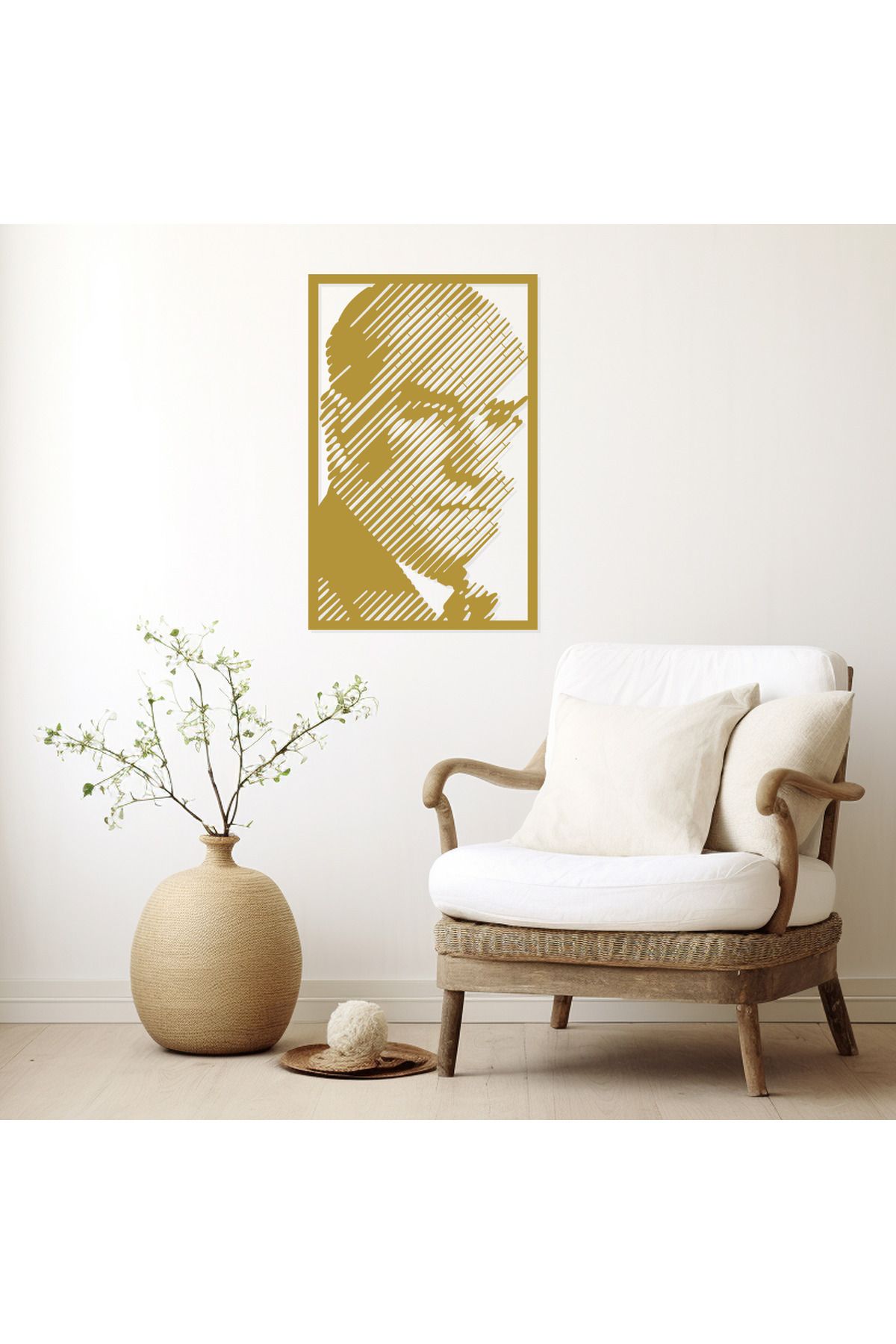 DECOVIENO Atatürk Portresi Metal Duvar Tablosu, Ev & Ofis Dekoru