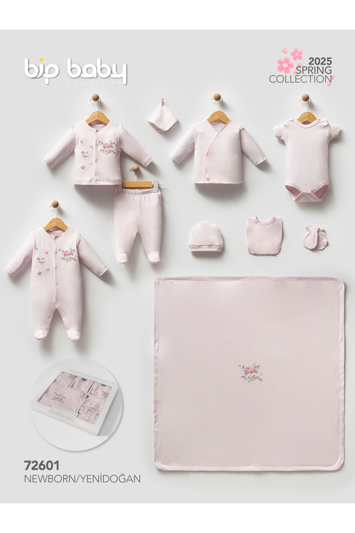 Bip Baby Gül Kanaviçeli 10'lu Hastane Set (0.3 ay)