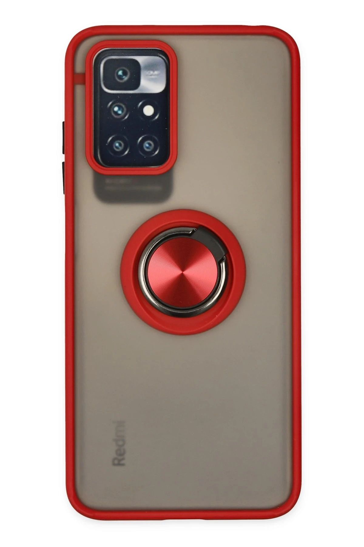 NewFace Xiaomi Redmi 10 2022 Kılıf Montreal Yüzüklü Silikon Kapak - Kırmızı FERRG