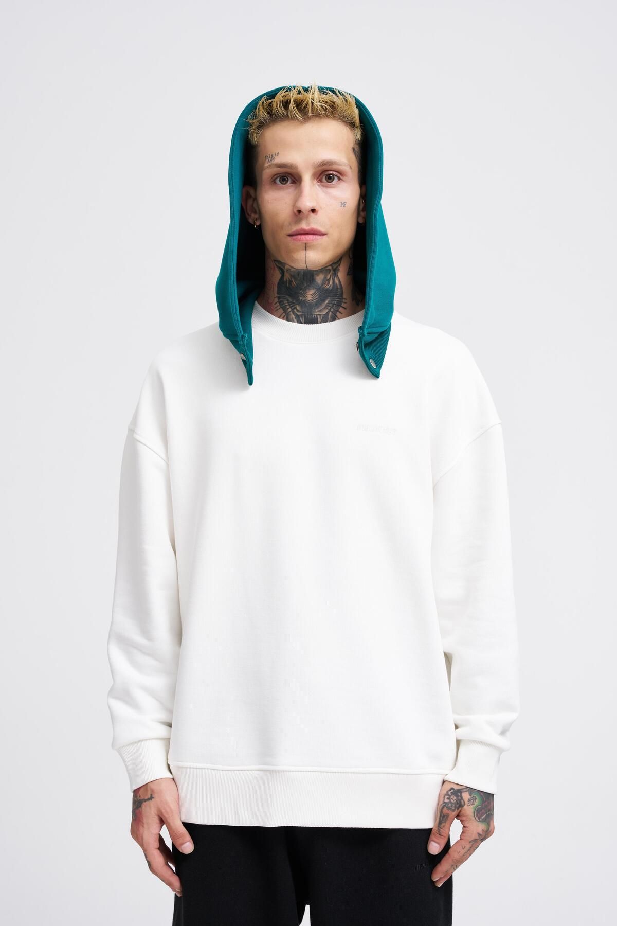 Machinist Erkek Basıc Oil Green Hoodie