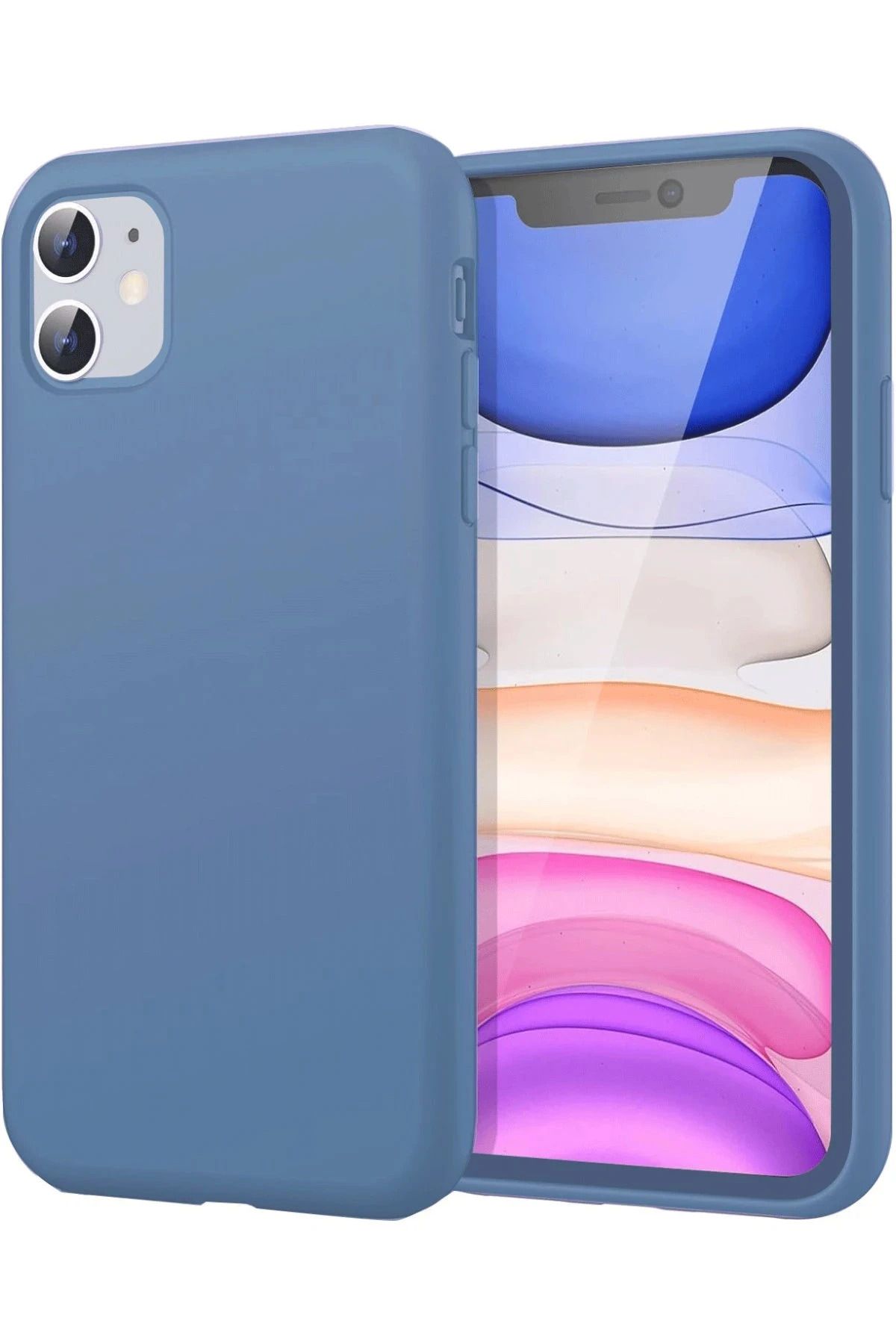 NewFace iPhone 11 Kılıf First Silikon - Mavi FLKRY