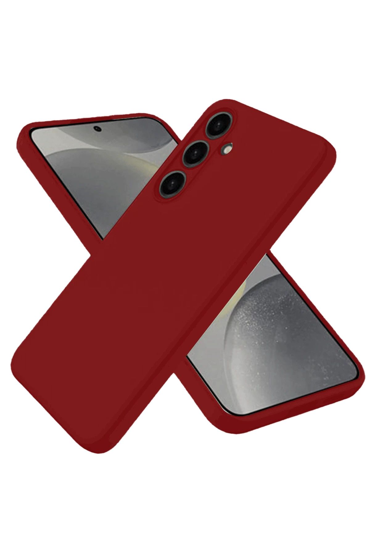 NewFace Samsung Galaxy S25 Kılıf Nano içi Kadife Silikon - Kırmızı FERRG