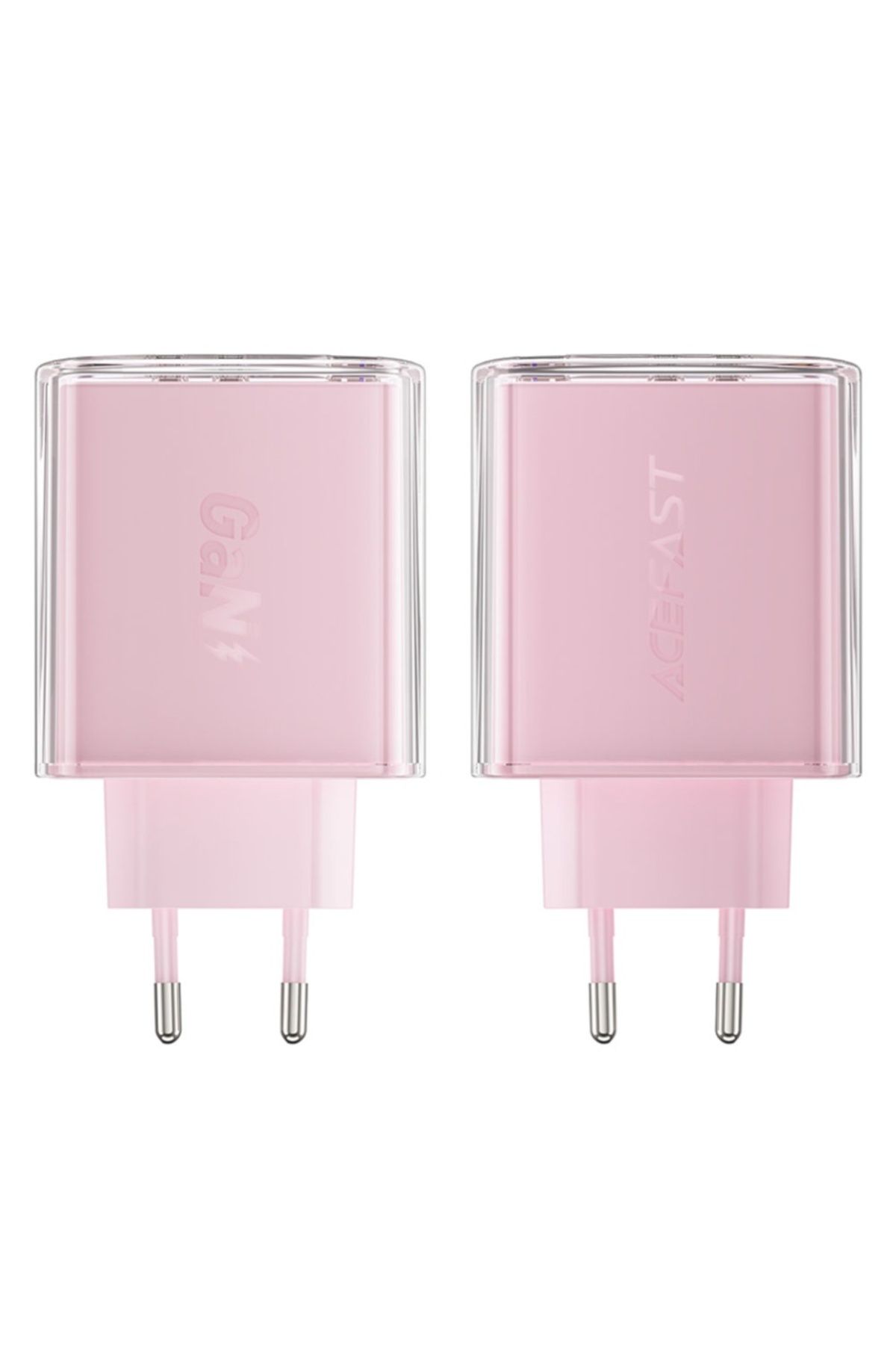 Acefast-Încărcător de perete, încărcare rapidă, AcesFast, 2x Tip-C, USB, GaN, încărcare rapidă PD65W, A45, roz 5