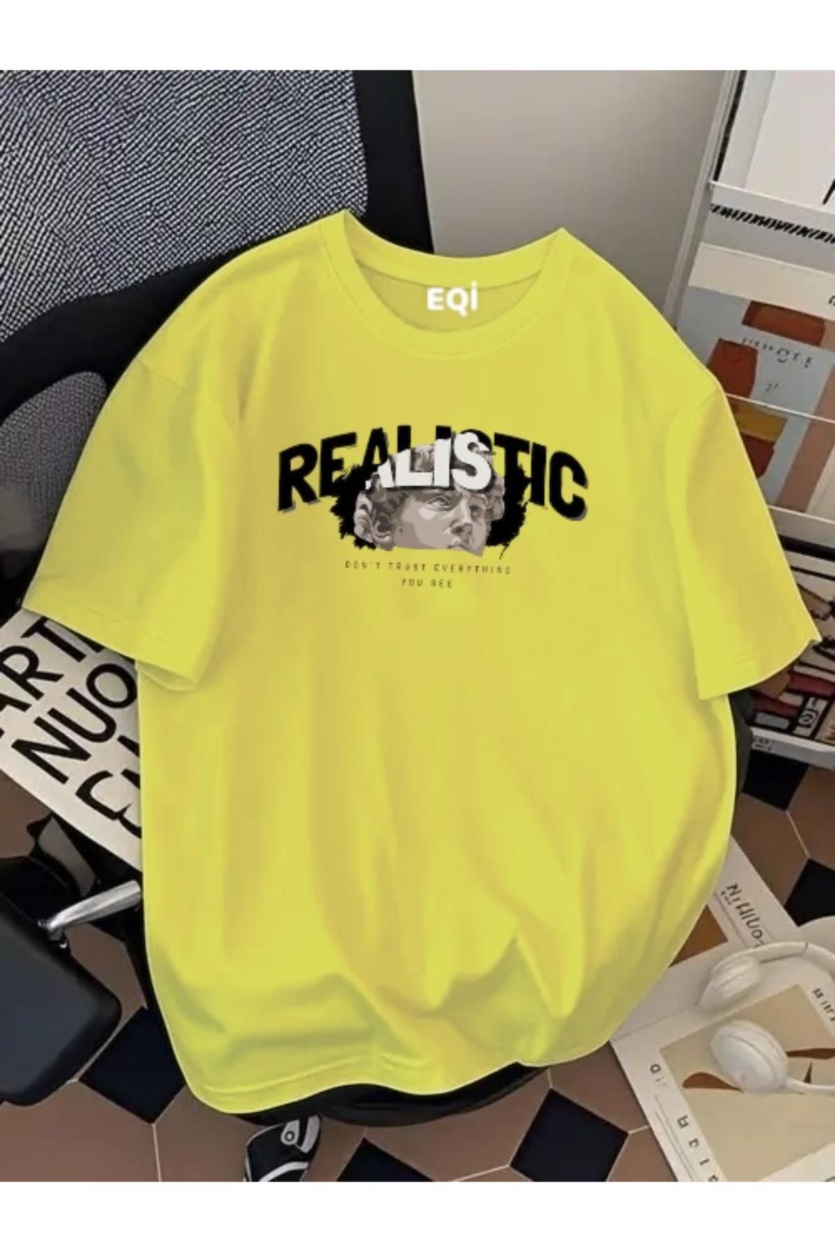 EQİ Realistic Baskılı Oversize T-Shirt