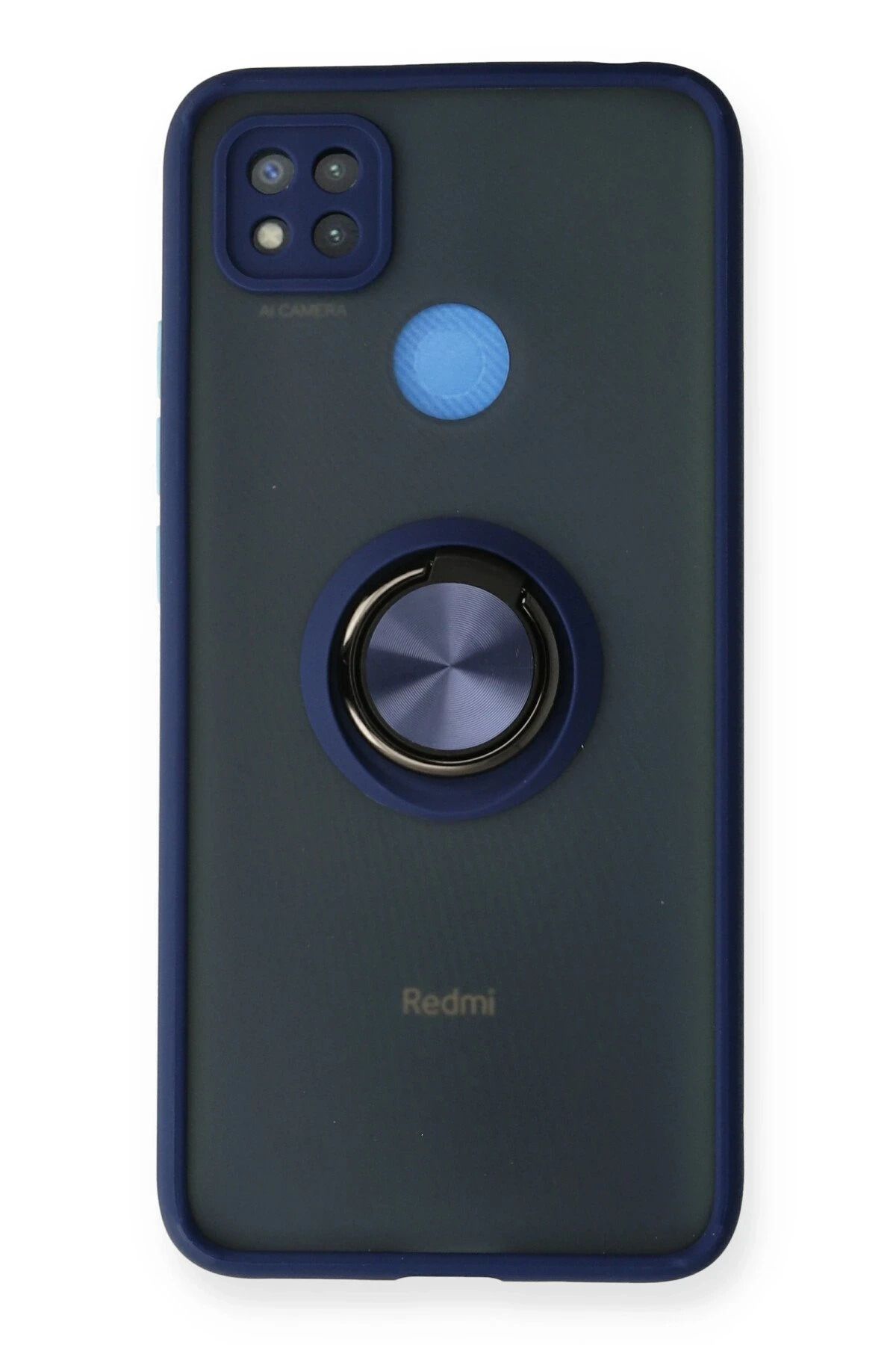 NewFace Xiaomi Redmi 9C Kılıf Montreal Yüzüklü Silikon Kapak - Lacivert FLKRY